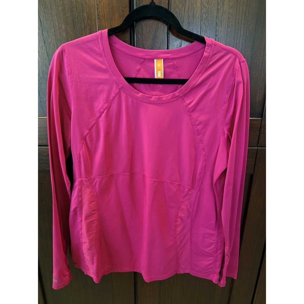 Lucy Activewear Vibrant Pink Long Sleeve Top Running Workout Top XL